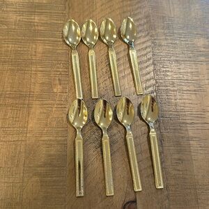 Set of 8 Tea Spoons - 24k gold